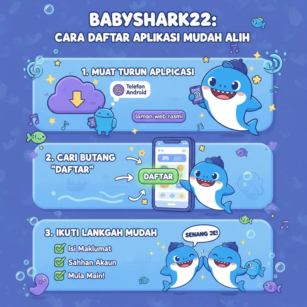 Cara Daftar Masuk Babyshark22 di Aplikasi Mudah Alih